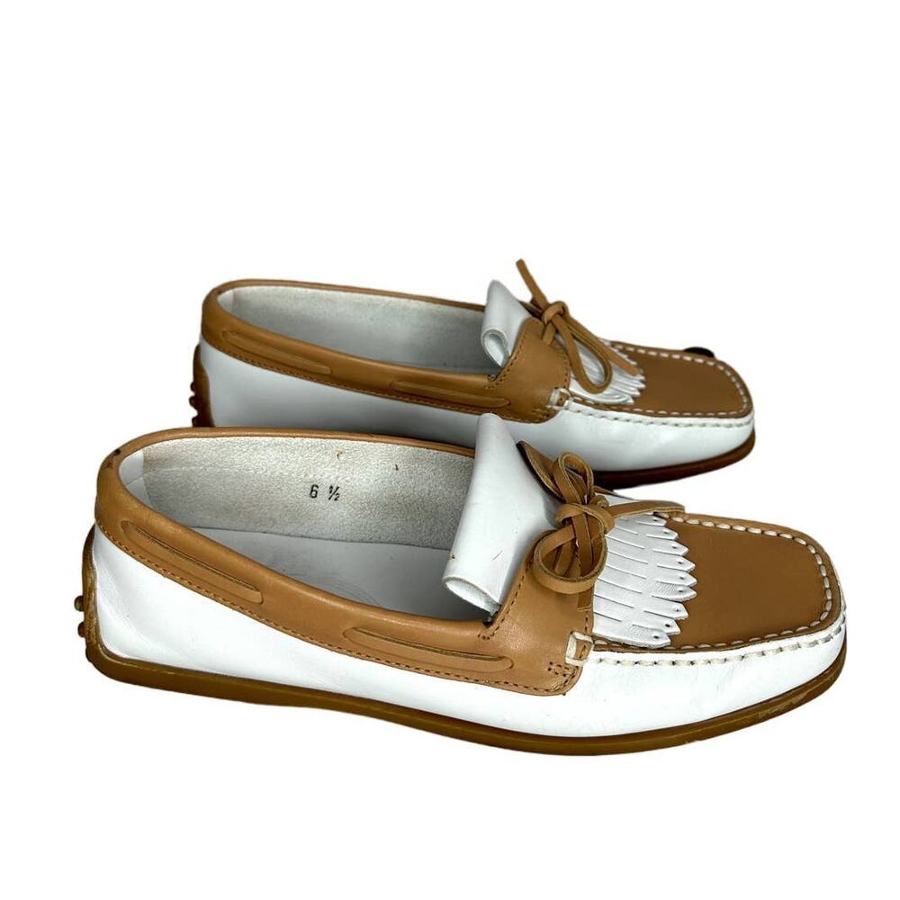 Tod's Leather Loafers Slip On Country Club Preppy Driving Moccasin Flats 6.5